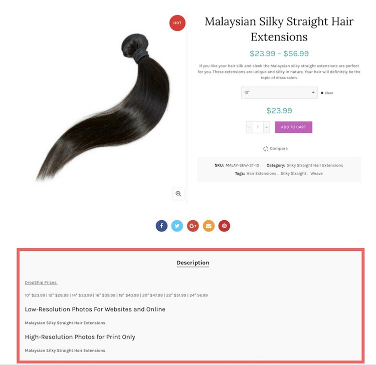 dropship bundles malaysian silky straight extensions