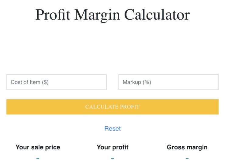 profit margin calculator