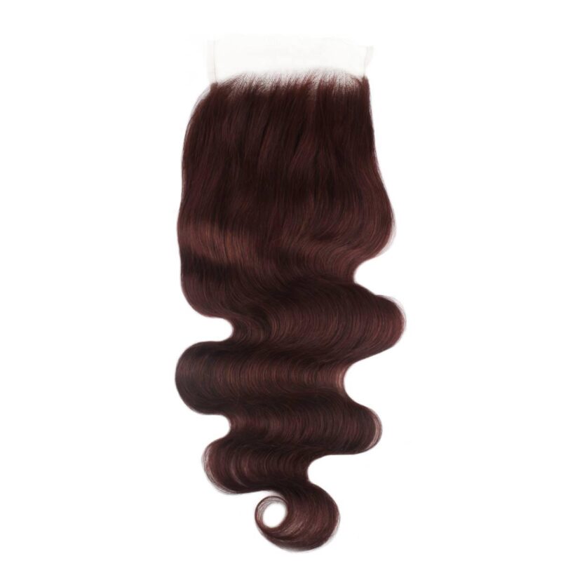 Burgundy Body Wave 5x5 HD Closure - Image 3