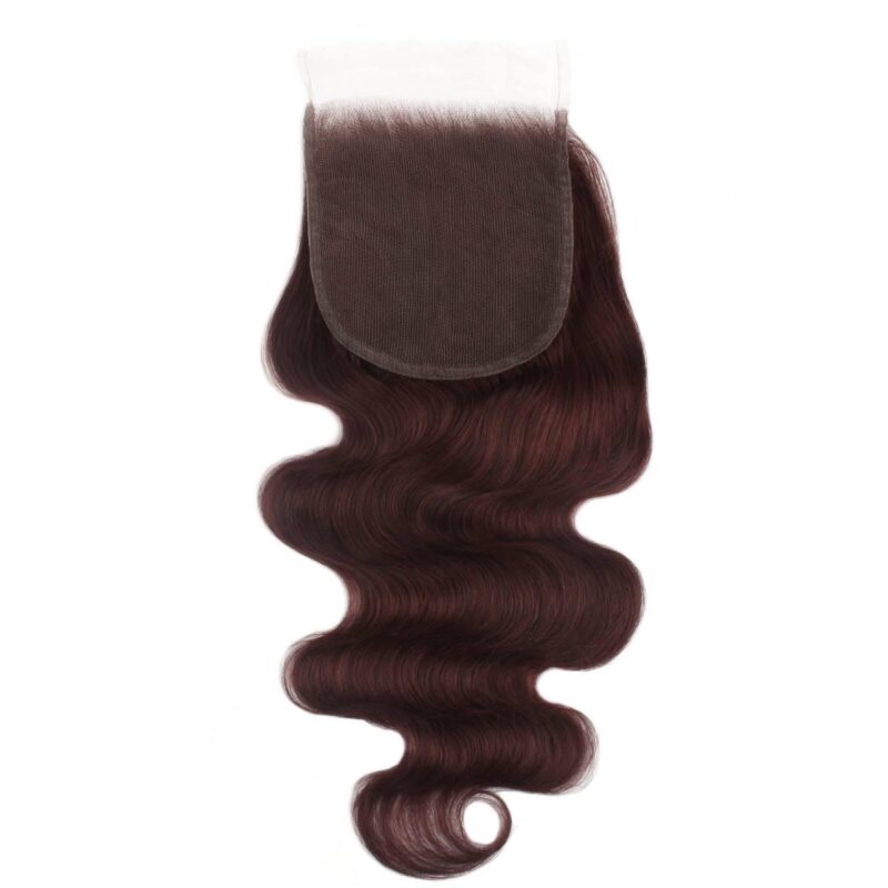 Burgundy Body Wave 5x5 HD Closure - Image 4